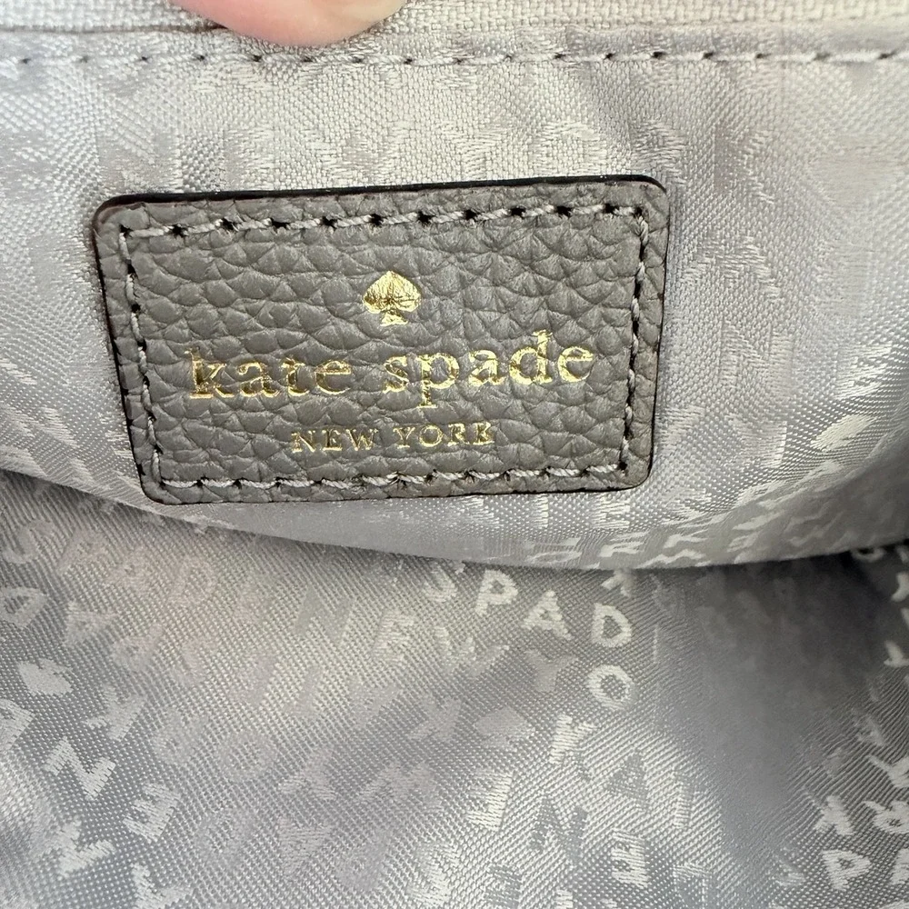 KATE SPADE Mulberry Street Small Breezy Gray Pebbled Leather Backpack WKRU3939‎